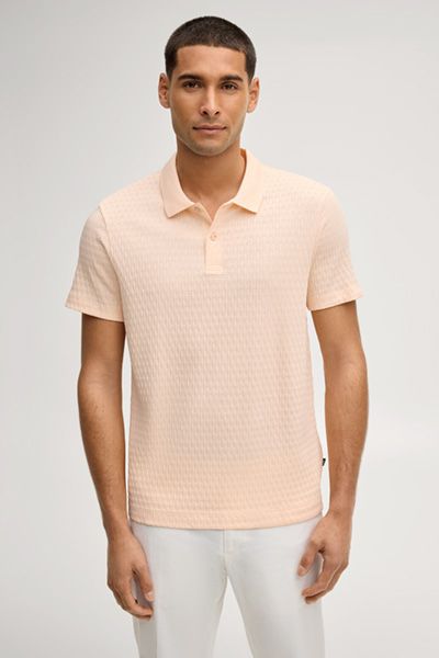 JOOP! Jorge Aprikotfarbenes strukturiertes Baumwoll-Poloshirt Casual-Stil