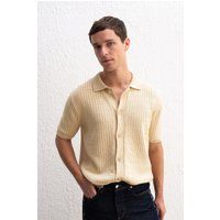 Strukturiertes Jacquard Polo-Strickhemd
