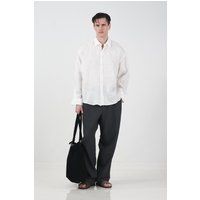Oversized Leinenhemd mit Knopfleiste