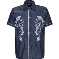Westernhemd mit floraler Stickerei