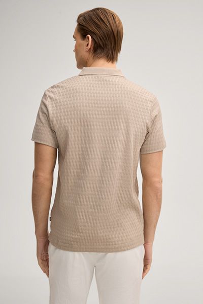 Joop! Jorge Beige Strukturiertes Baumwoll-Poloshirt Klassischer Kragen