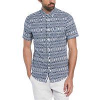Kurzärmeliges Button-Down mit Ikat-Print
