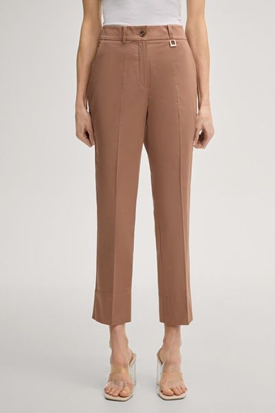 Chino Panna Cropped Braune Hose mit Logo-Detail
