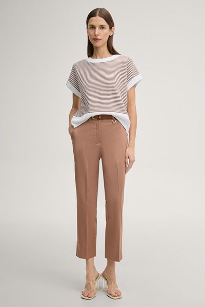 Chino Panna Cropped Braune Hose mit Logo-Detail