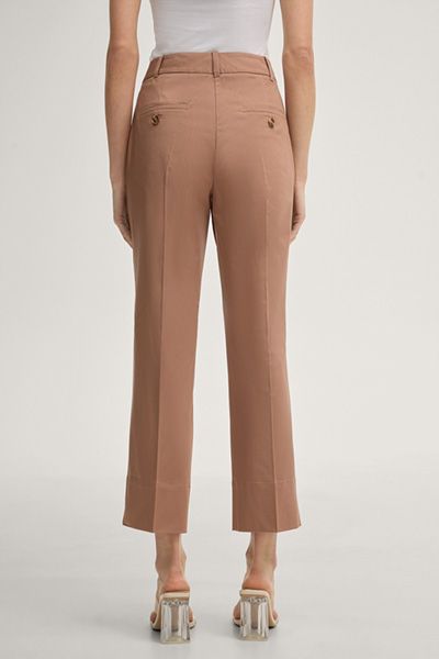 Chino Panna Cropped Braune Hose mit Logo-Detail
