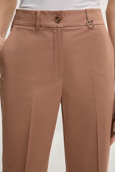 Chino Panna Cropped Braune Hose mit Logo-Detail