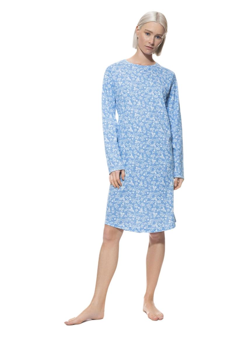 Nachthemd Langarm mit Blumendruck