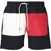 Colorblock-Badeshorts mit Kordelzug