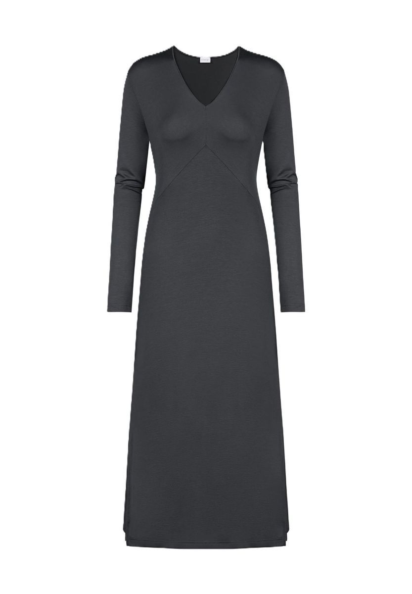 Elegantes Langarm-Nachthemd mit V-Ausschnitt