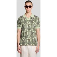 Strick-Poloshirt mit botanischem Muster