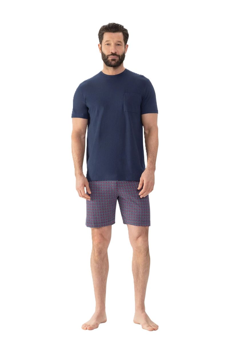 Herren Baumwoll Schlafanzug Set Blau