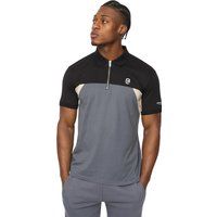 Poloshirt mit Viertelreißverschluss und Farbblock