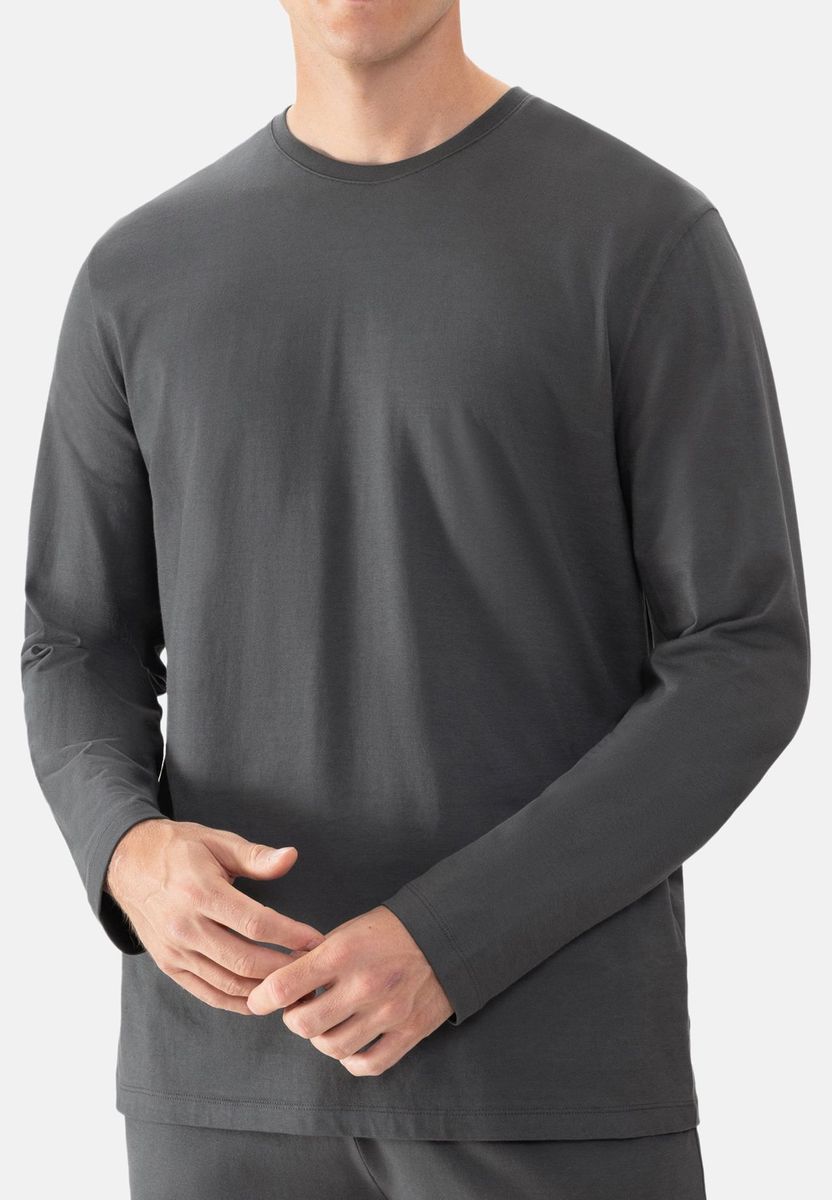 Herren Langarm Baumwoll Schlafshirt