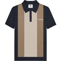 Retro Poloshirt mit Kontraststreifen