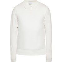 Klassischer Langarm-Polopullover aus Feinstrick