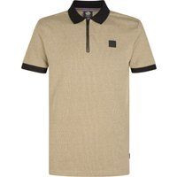 Strukturiertes Polo-Shirt mit Reißverschluss