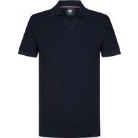 Strukturiertes Strick-Poloshirt mit V-Ausschnitt