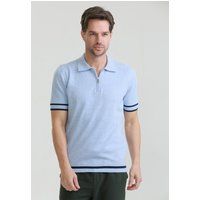 Strick-Polo mit Reißverschluss und Streifen
