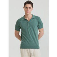 Kurzärmeliges Feinstrick-Poloshirt
