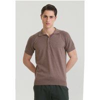 Raffiniertes Kurzarm-Strickpoloshirt