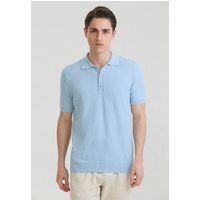 Kurzarm-Strick-Poloshirt mit Textur