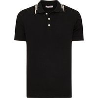 Kurzarm-Strick-Poloshirt mit Kontrastkragen