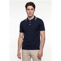Kurzärmeliges Strick-Poloshirt mit Streifen