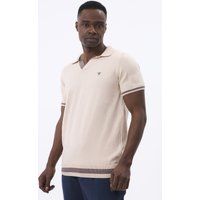 Elegantes Strick-Poloshirt mit Kontraststreifen