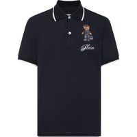 Piqué-Poloshirt mit Teddybär-Stickerei