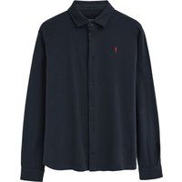 Langarm-Poloshirt mit durchgehender Knopfleiste