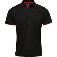 Funktions-Poloshirt mit roten Kontraststreifen