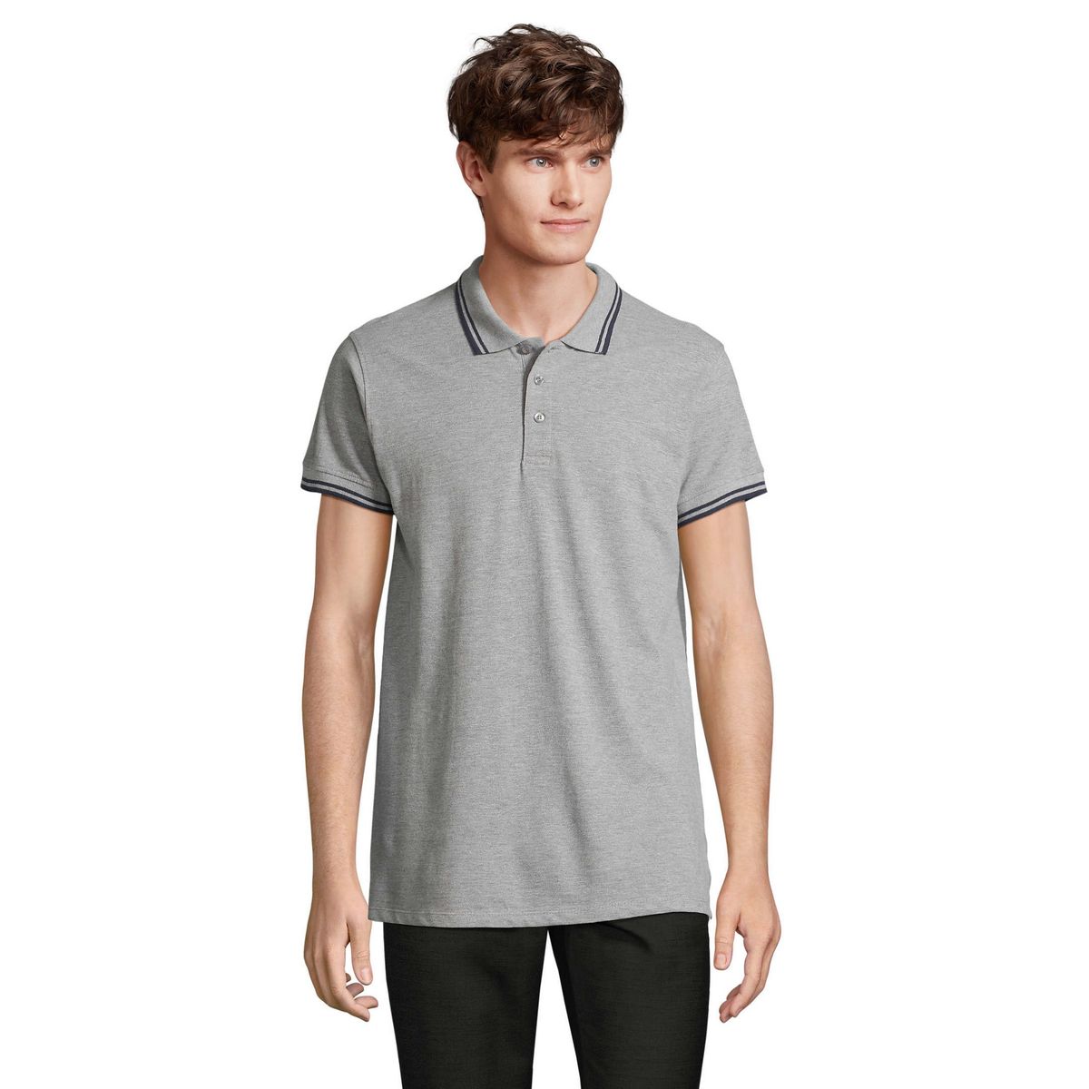 Piqué-Poloshirt mit Kontraststreifen