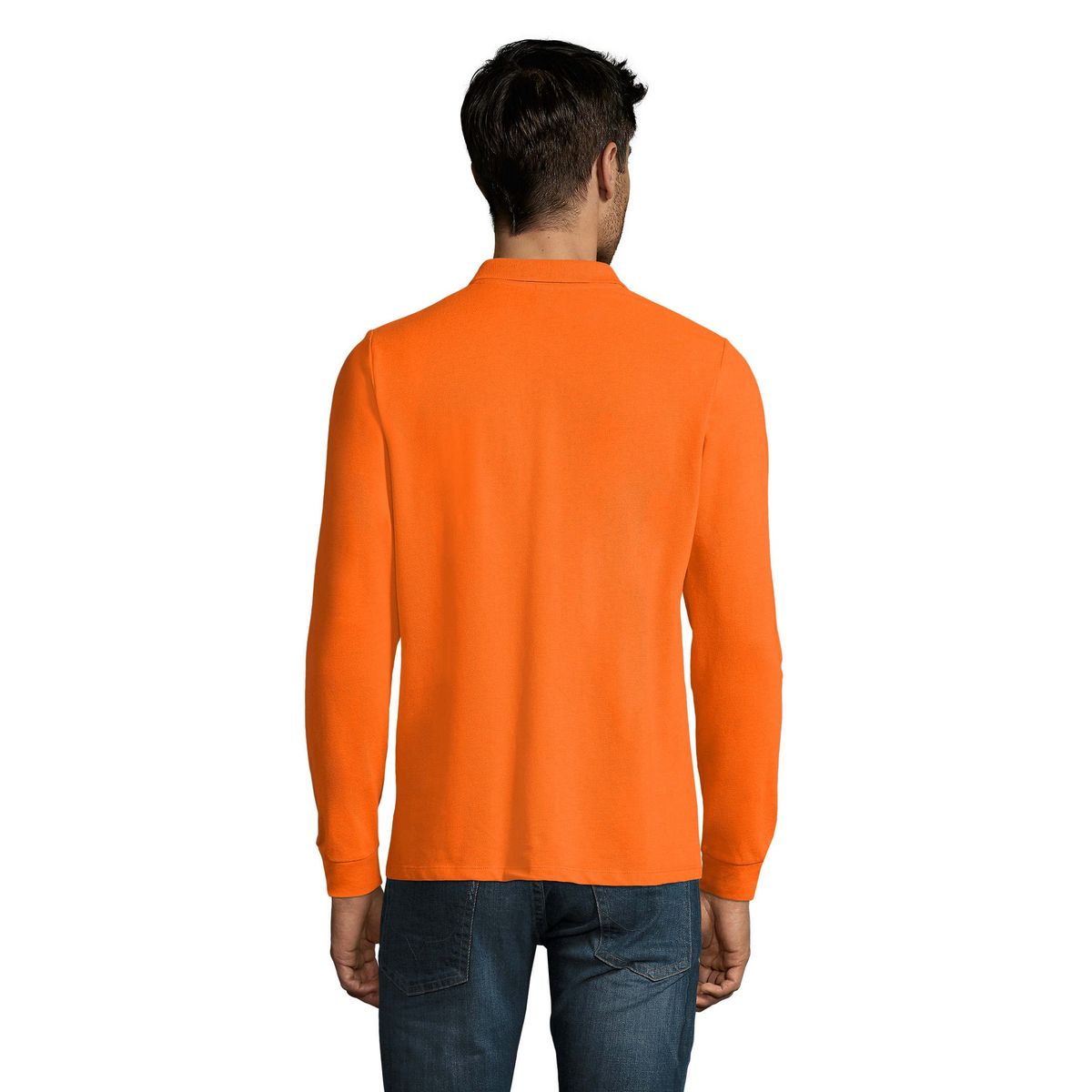 Klassisches langärmliges Piqué-Poloshirt