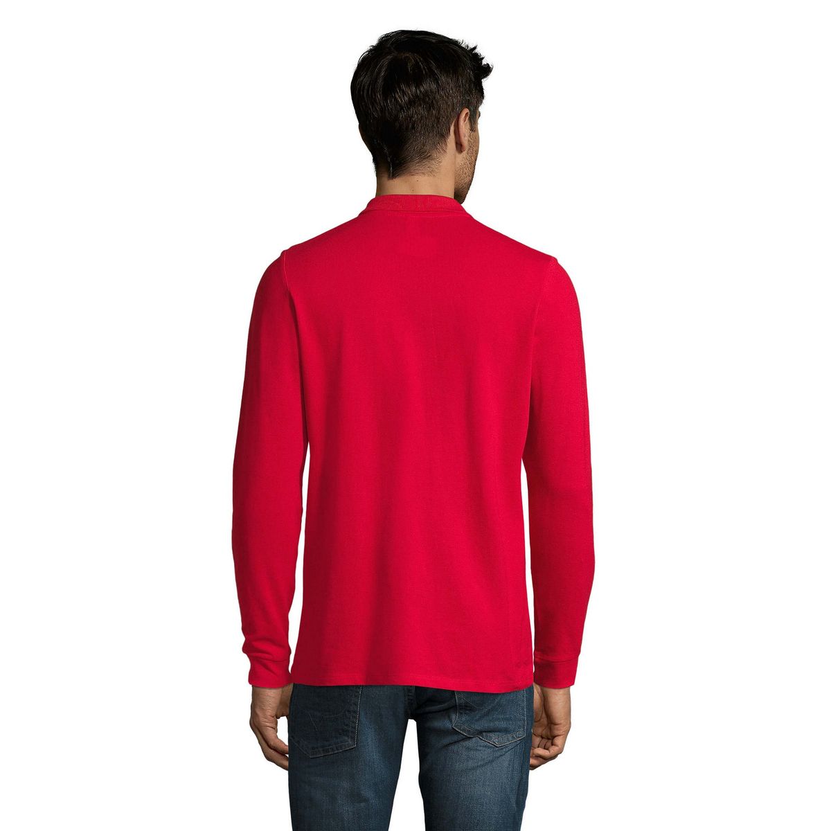 Langärmeliges Piqué-Poloshirt aus Baumwolle