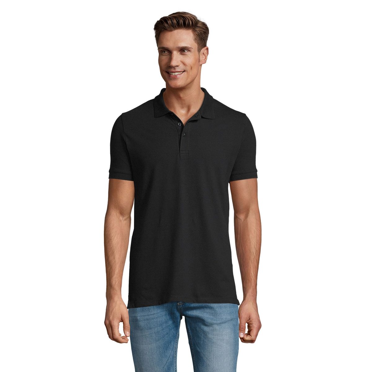 Kurzärmliges Poloshirt aus Baumwoll-Stretch