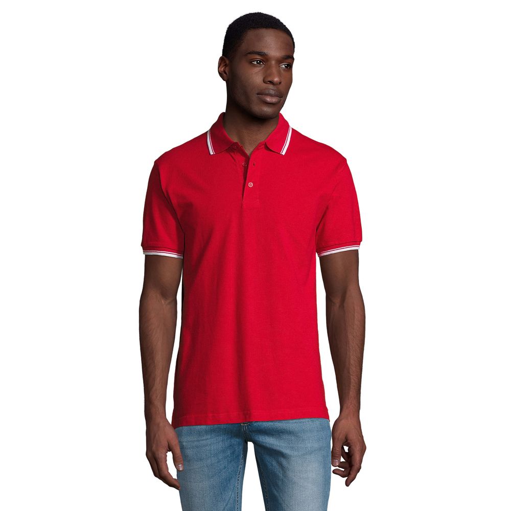 Piqué-Poloshirt mit Kontraststreifen