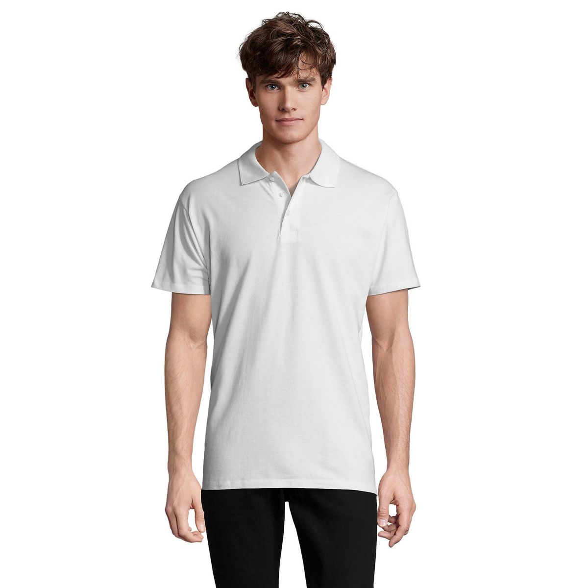 Kurzärmeliges Jersey-Poloshirt aus Baumwolle