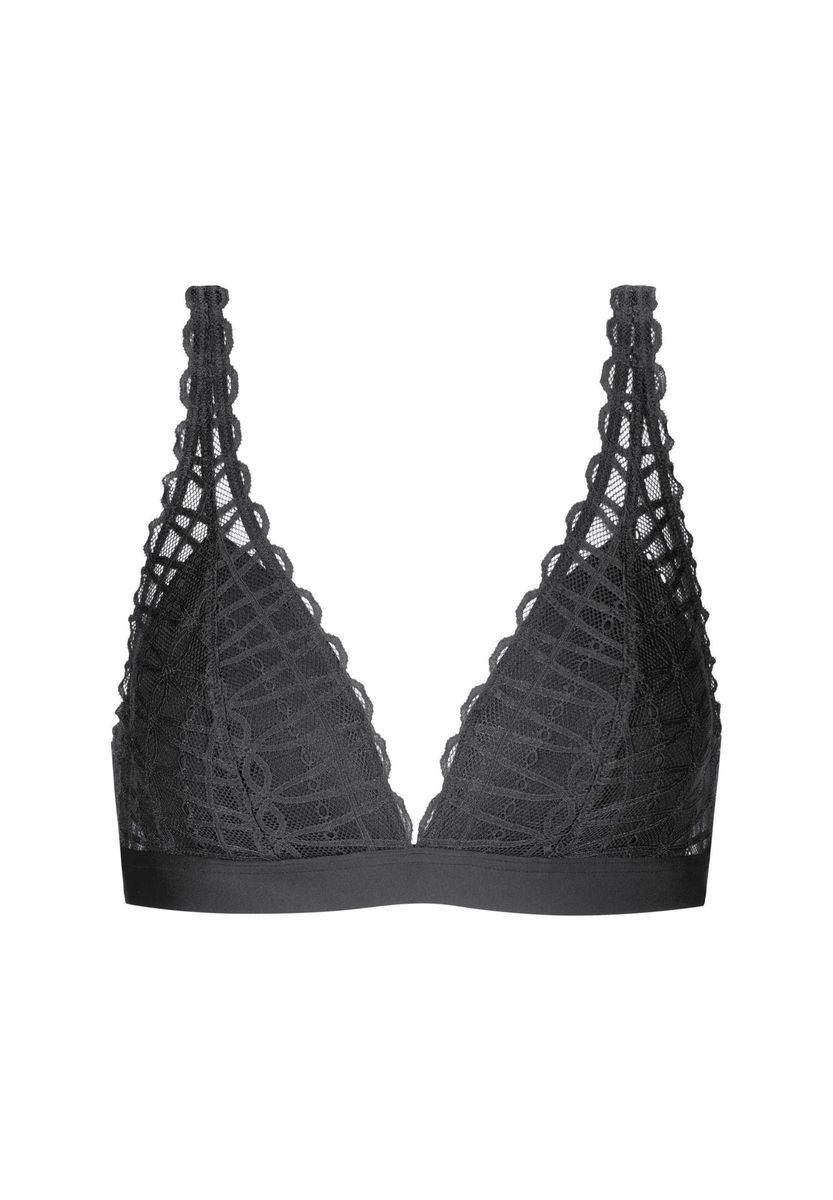 Dreieck-Bralette aus Spitze mit breiten Trägern