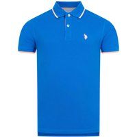 Baumwoll-Piqué Poloshirt mit Kontraststreifen