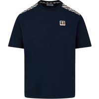 Baumwoll-T-Shirt mit Karomuster-Einsätzen