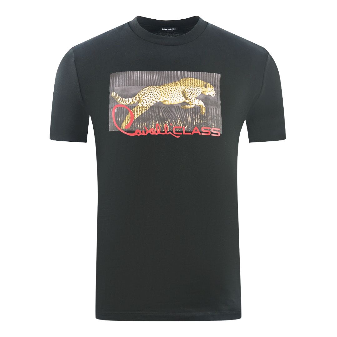 Baumwoll-T-Shirt mit Leoparden-Grafik