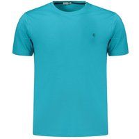 Besticktes Baumwoll-Shirt mit Rundhalsausschnitt