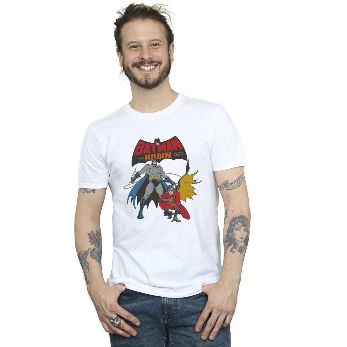 Vintage Batman und Robin Grafik-T-Shirt