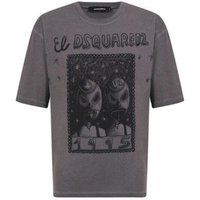 Lockeres Baumwoll-T-Shirt mit Grafikprint