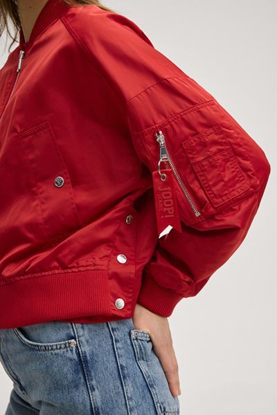 Joop Jeans Rote Olcay Bomberjacke mit Zwei-Wege-Reißverschluss