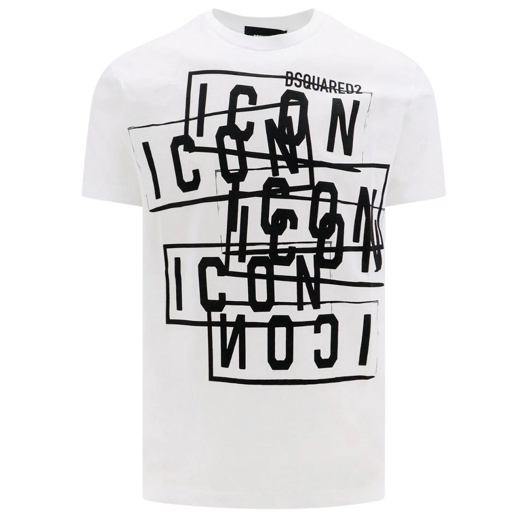 Baumwoll-T-Shirt mit Icon-Stempel-Grafik