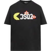 Baumwoll-T-Shirt mit Pixel-Logo