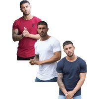 Athletic Slim Fit T-Shirts mit Rundbogen-Saum