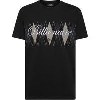 Besticktes Jersey-T-Shirt mit Argyle-Muster