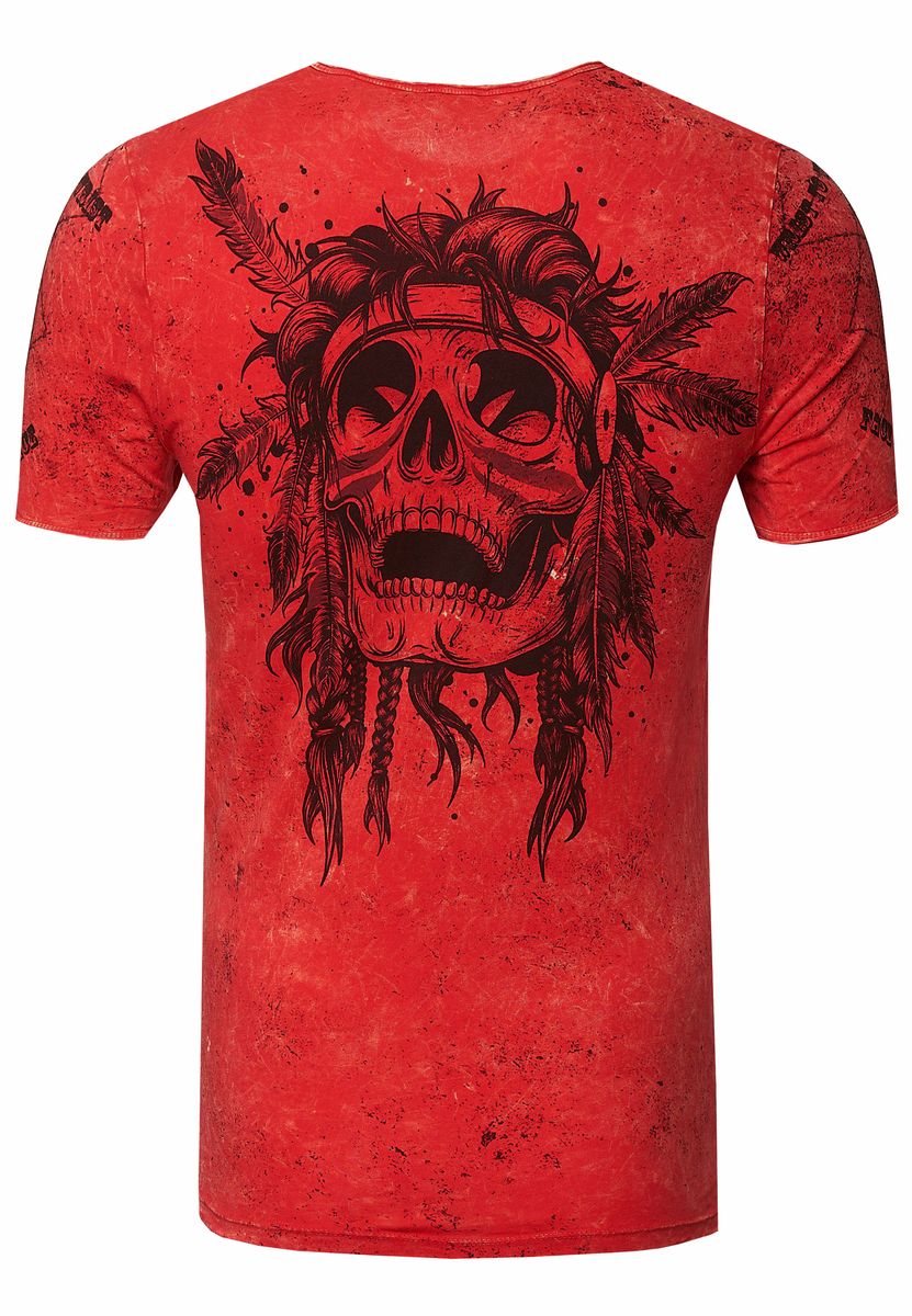 Grafik-Henley-T-Shirt im Vintage-Look